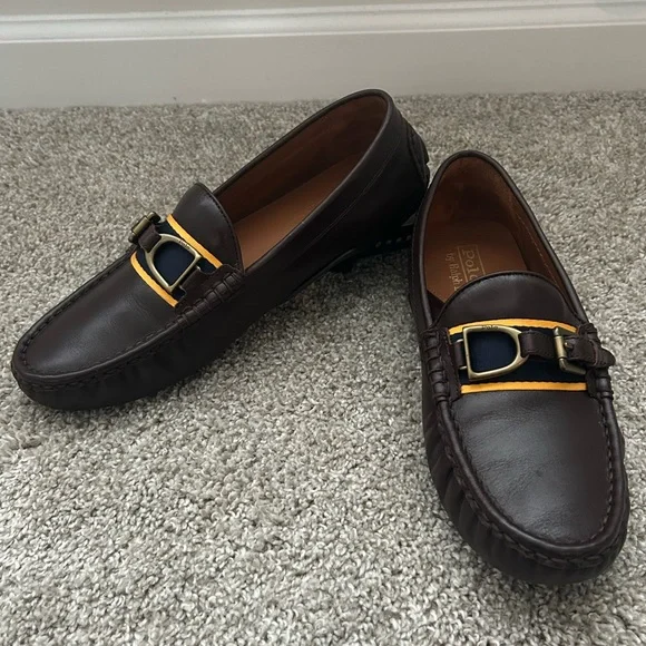 POLO RALPH LAUREN Men's Anders Leather Driver Driving Style Loafer Brown Sz 8.5 - Picture 2 of 12